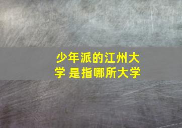 少年派的江州大学 是指哪所大学